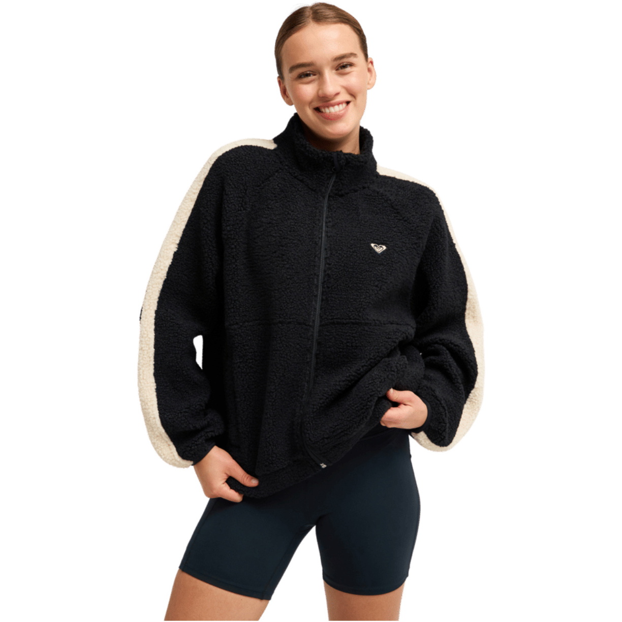 2026 Roxy Womens Boundless Spirit Solid Zip Sports Fleece ERJPF03261 - Anthracite